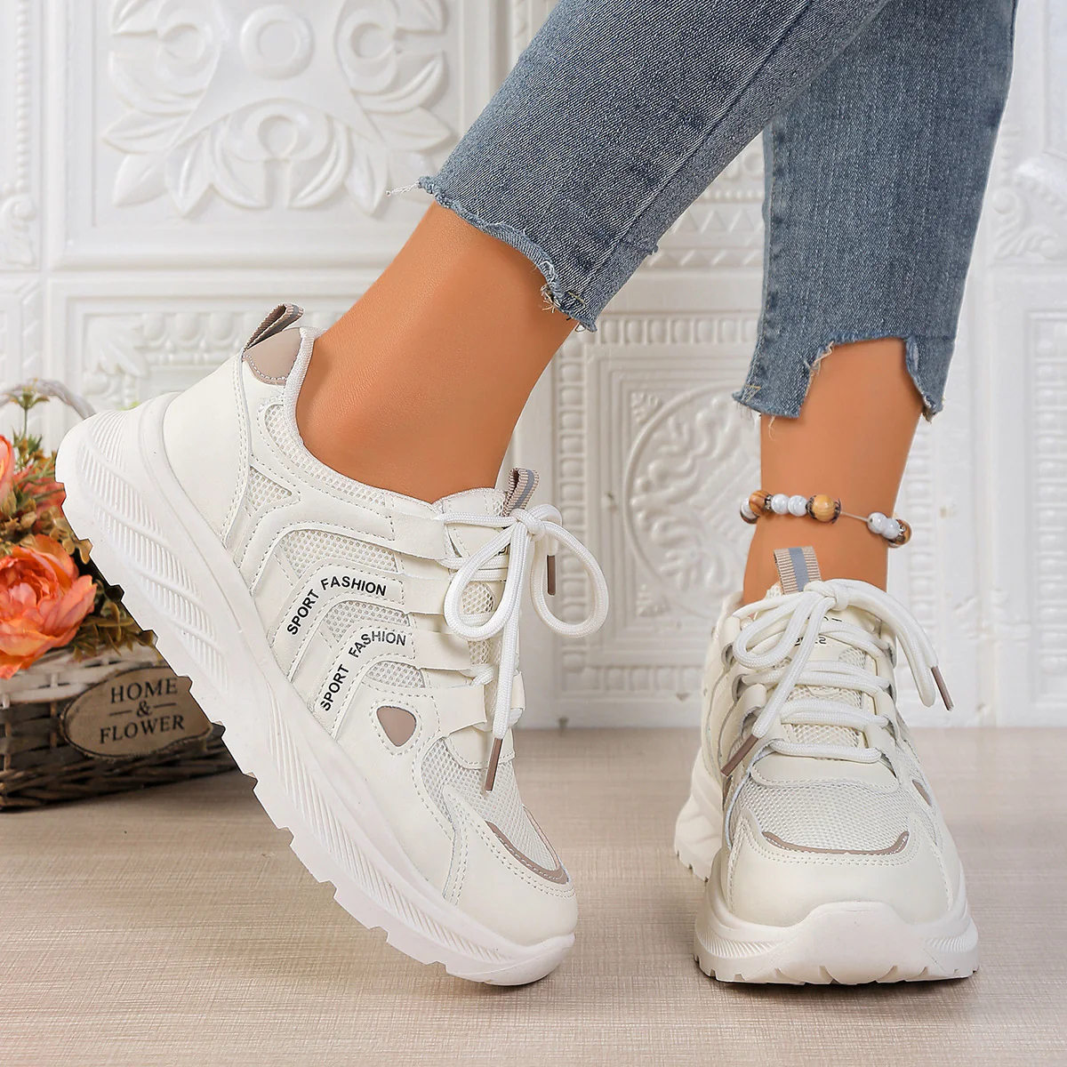 Damen Sneakers mit atmungsaktiver Mesh-Oberfläche und flexibler Laufsohle Heidi Mode - Image 3