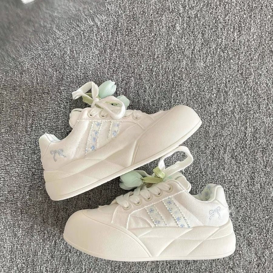 Damen Sneakers mit elegantem Rüschen-Design und gepolsterter Sohle Heidi Mode - Image 6