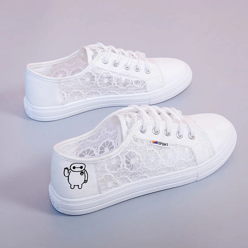 Damen Sneakers mit eleganter Häkeloptik und bequemem Innenfutter Heidi Mode - Image 2