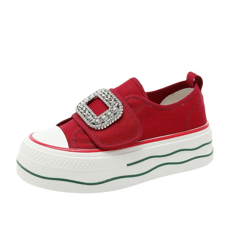 Damen Sneakers mit funkelndem Schnallen-Design und hoher Plattform Heidi Mode - Image 5