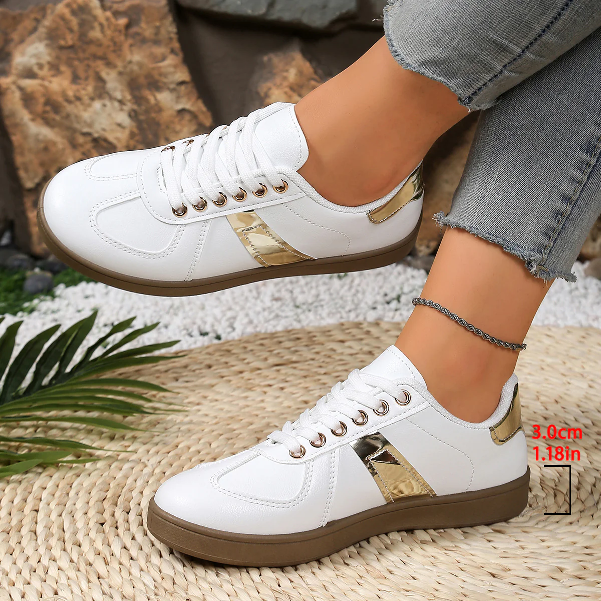 Damen Sneakers mit glänzenden Akzenten und bequemem Fußbett Heidi Mode - Image 6