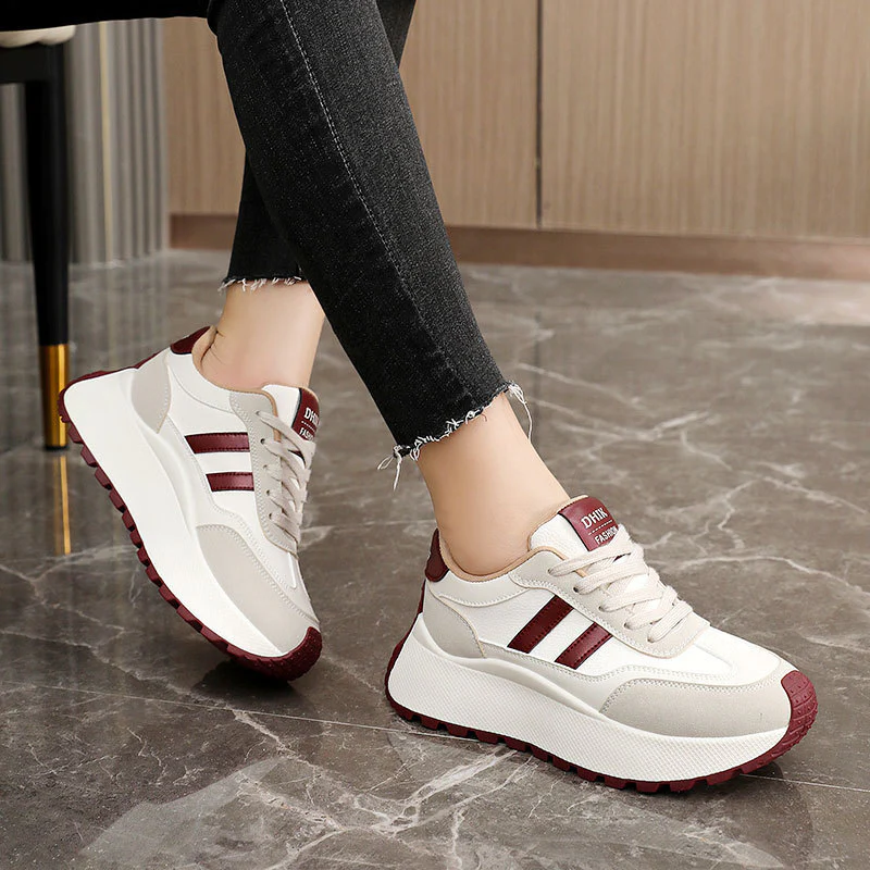 Damen Sneakers mit hohem Plateau und atmungsaktivem Obermaterial Heidi Mode - Image 4