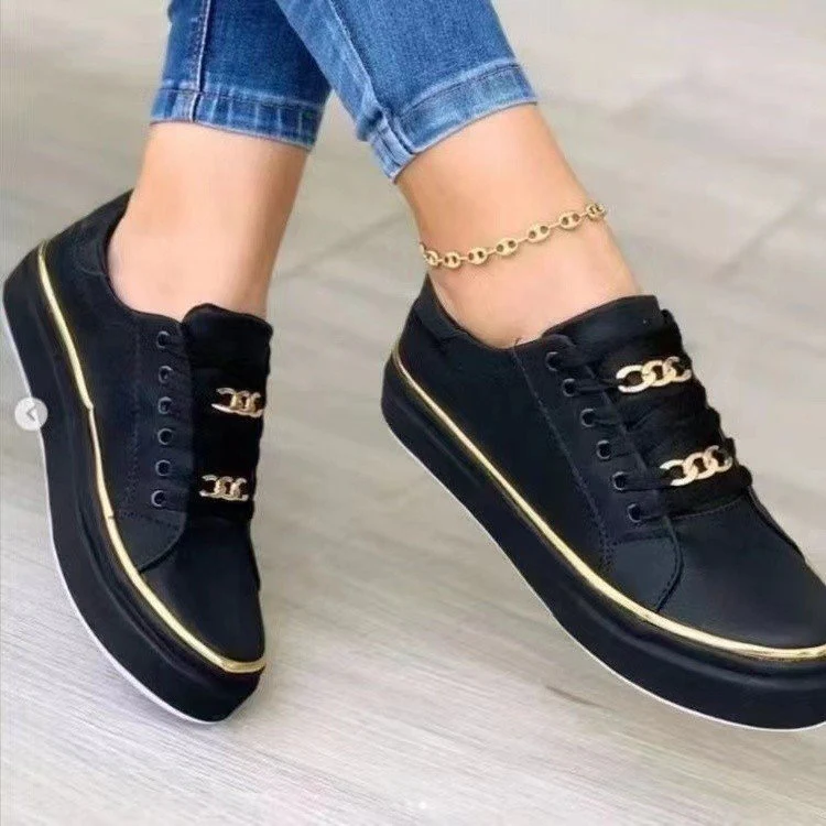 Damen Sneakers mit Modischem Satin-Obermaterial und Eleganten Goldakzenten Heidi-Mode - Image 3