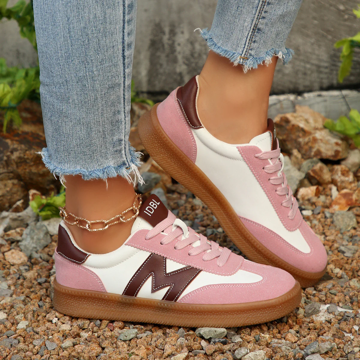 Damen Sneakers mit modischer Suede-Oberfläche und rutschfester Gummisohle Heidi Mode - Image 4
