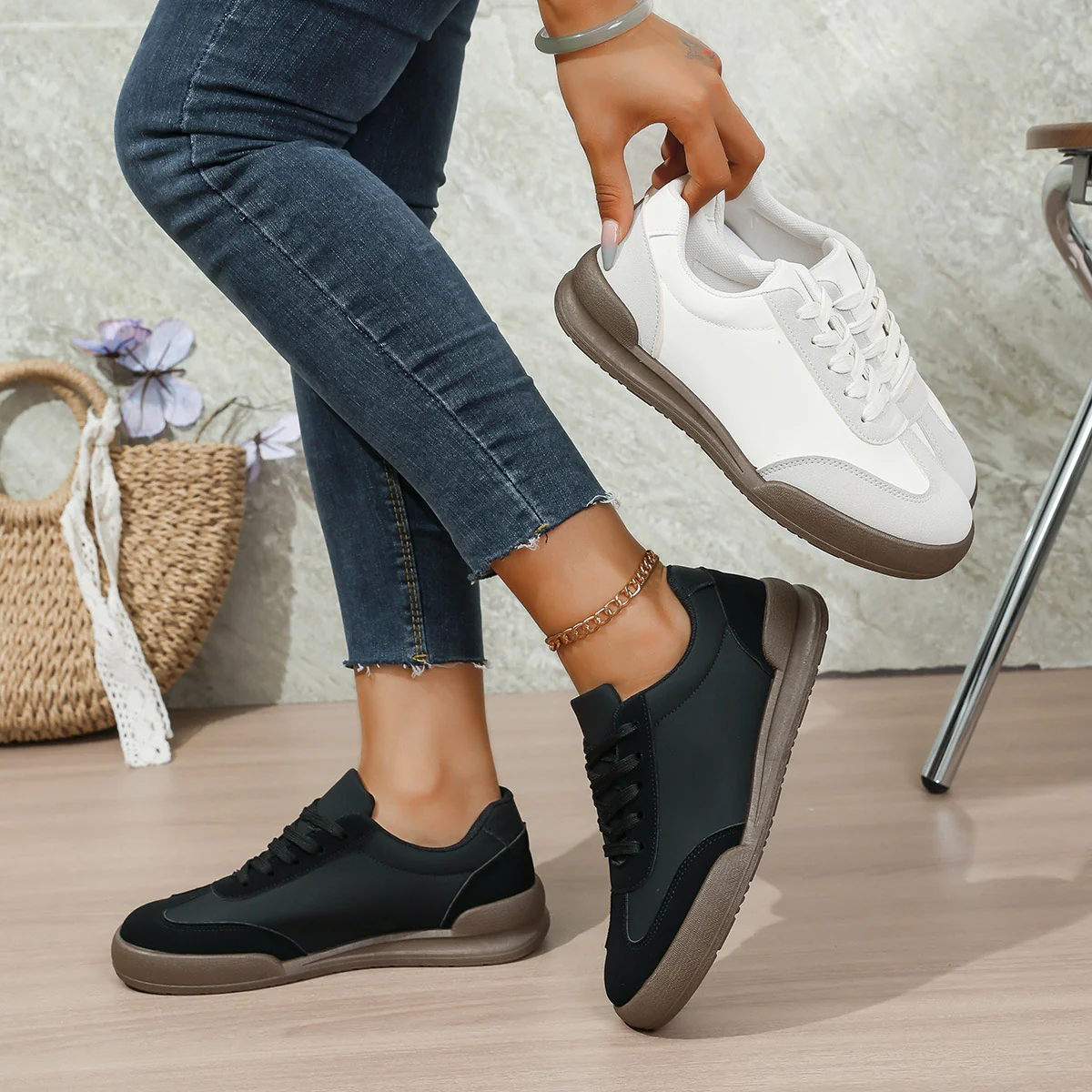 Damen Sneakers mit rutschfester Laufsohle und atmungsaktiver Konstruktion Heidi Mode - Image 3