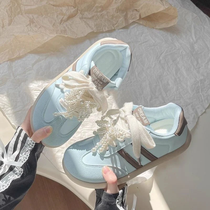 Damen Sneakers mit stilvollen Perlen-Schnürsenkeln Heidi Mode - Image 2