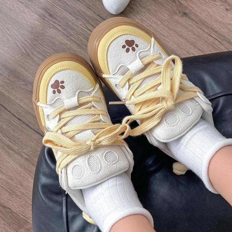 Damen Sneakers mit süßem Pfotenmotiv und atmungsaktivem Mesh-Obermaterial Heidi Mode - Image 2
