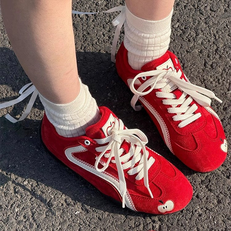 Damen Sneakers mit verspieltem Applikationsdesign und atmungsaktiver Sohle Heidi Mode