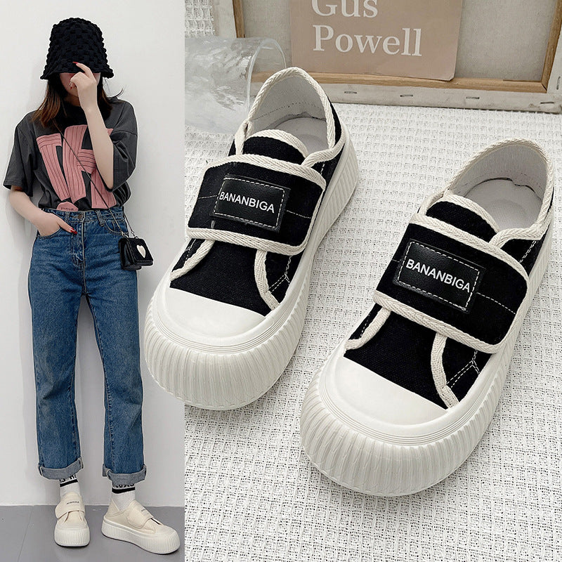 Damen Sneakers mit verstellbarem Klettverschluss und dämpfender Plateau-Sohle Heidi Mode