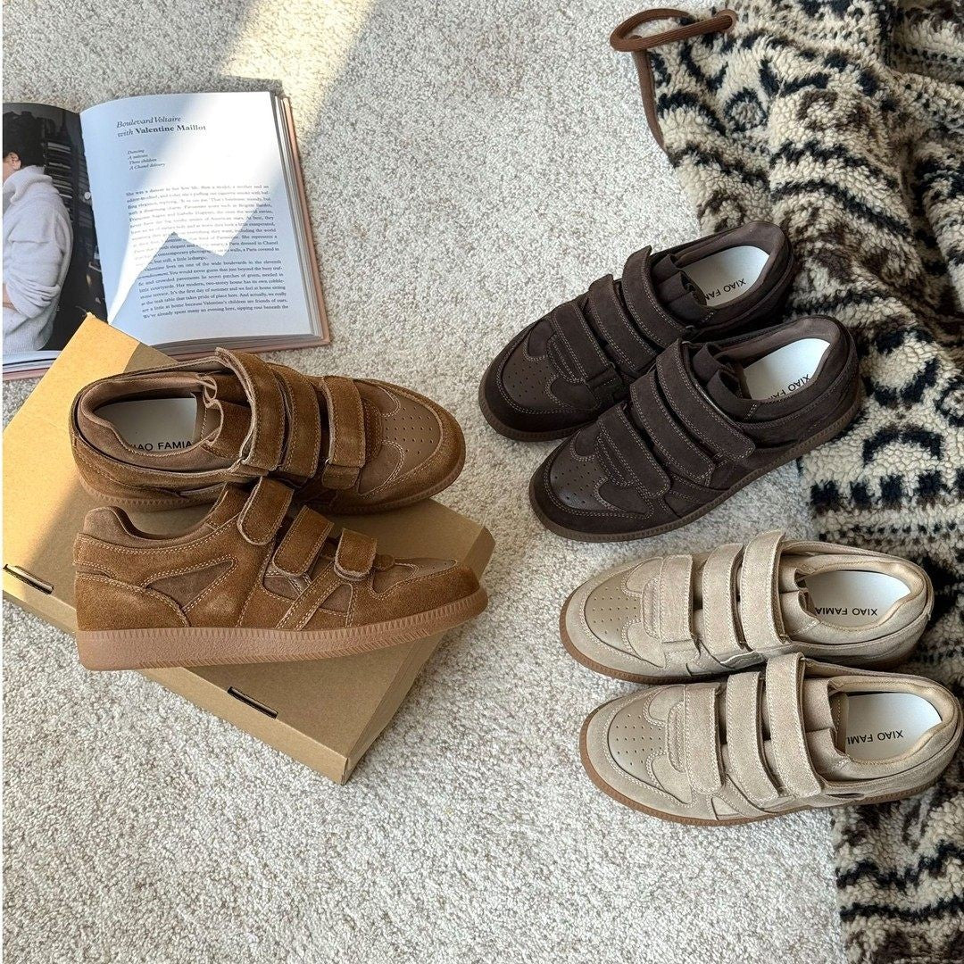 Damen Sneakers mit verstellbaren Klettverschlüssen und trendy Design Heidi Mode