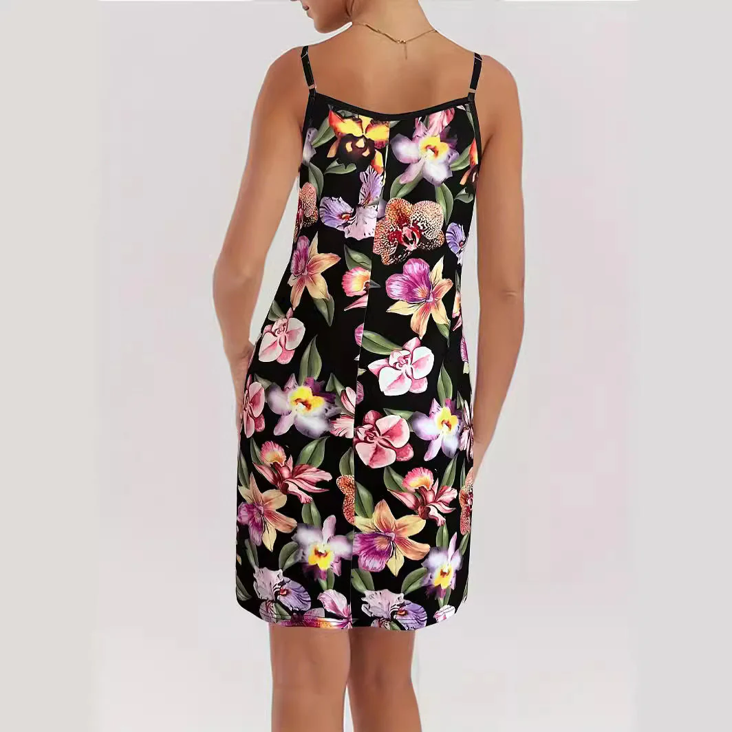 Damen Sommerkleid mit Floralem Print und Verstellbaren Trägern Heidi-Mode - Image 3