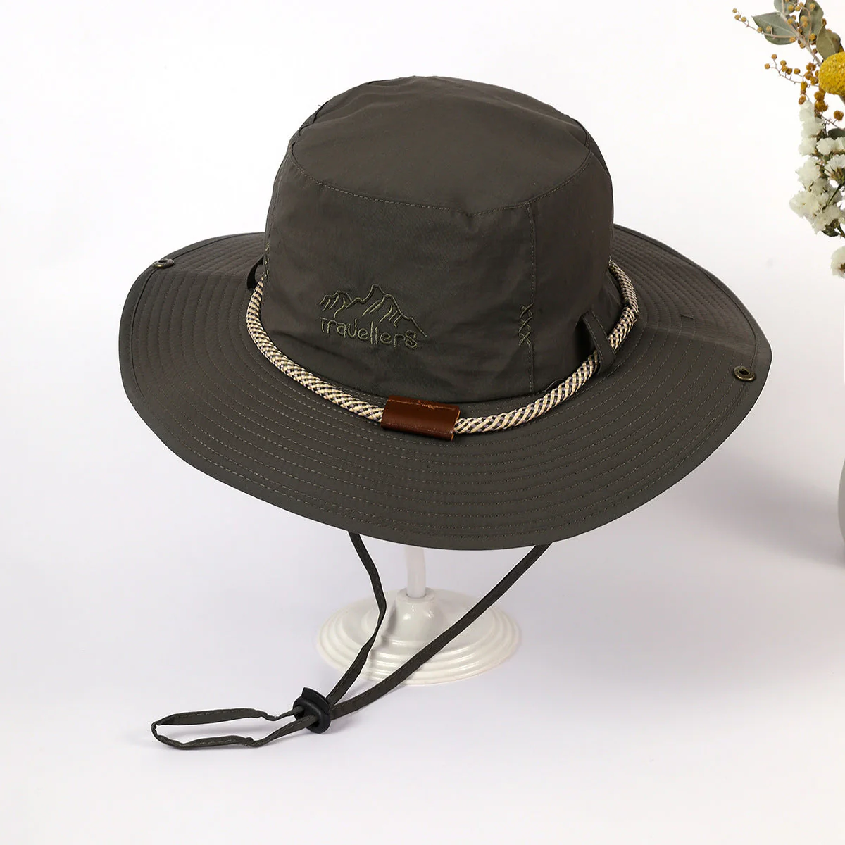 Damen Sonnenhut mit Breiter Krempe und Integriertem Nackenband Heidi-Mode - Image 5