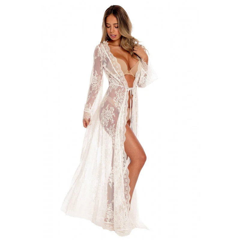 Damen Spitzenkimono mit Zauberhaften Floralen Applikationen und Eleganten Halblangen Ärmeln Heidi-Mode - Image 2