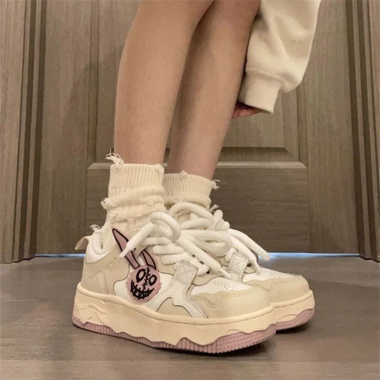 Damen sportive Chunky Sneakers mit farbenfrohem Motiv und bequemem Schnürsystem Heidi Mode