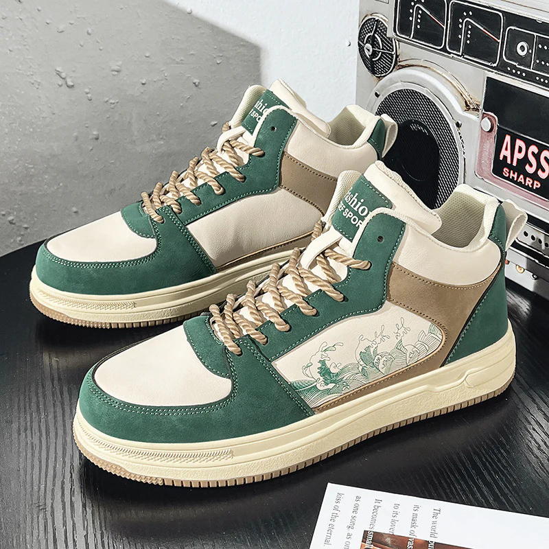 Damen sportive High-Top Sneakers mit floralem Design und rutschfester Sohle Heidi Mode - Image 11