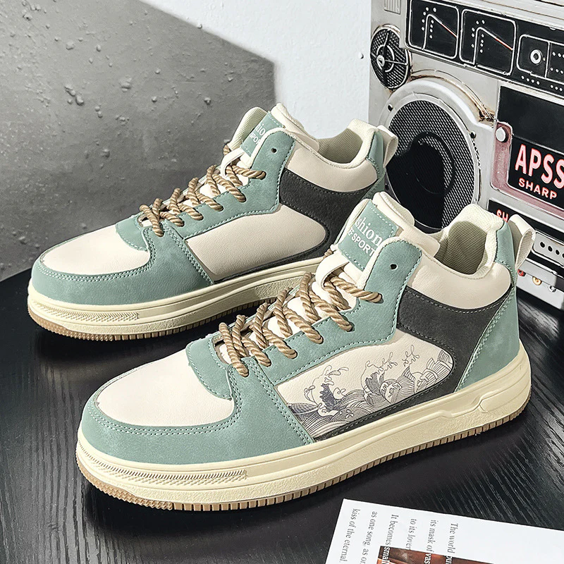 Damen sportive High-Top Sneakers mit floralem Design und rutschfester Sohle Heidi Mode - Image 6