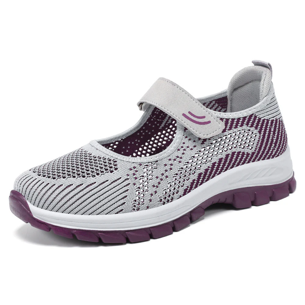 Damen Sportliche Ballerinas mit Klettverschluss und atmungsaktivem Obermaterial Heidi Mode - Image 5