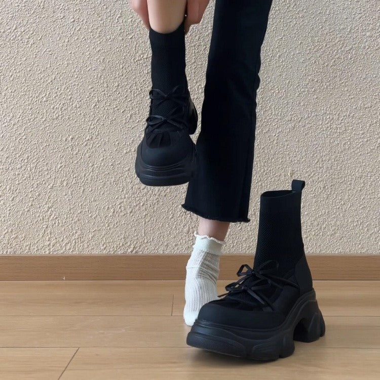 Damen sportliche Chunky High-Top Sneakers Heidi Mode