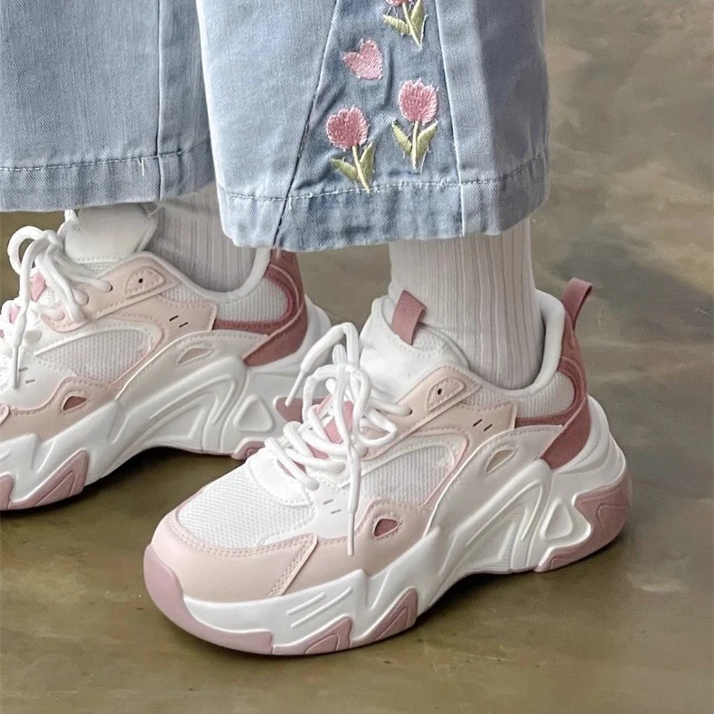 Damen Sportliche Chunky Sneaker mit atmungsaktivem Mesh und bequemer Dämpfung Heidi Mode