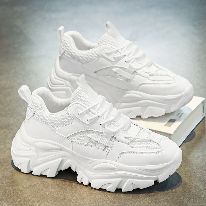 Damen Sportliche Chunky Sneaker mit atmungsaktiver Materialstruktur und rutschfester Gummisohle Heidi Mode
