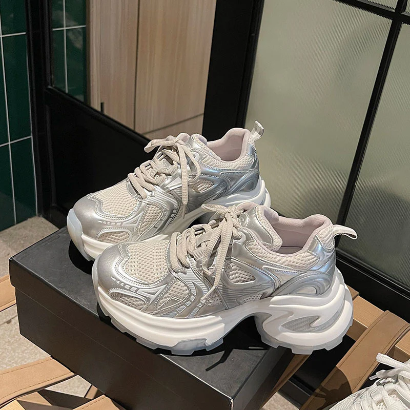 Damen Sportliche Chunky Sneakers mit atmungsaktivem Mesh-Obermaterial und innovativer Dämpfung Heidi Mode - Image 3