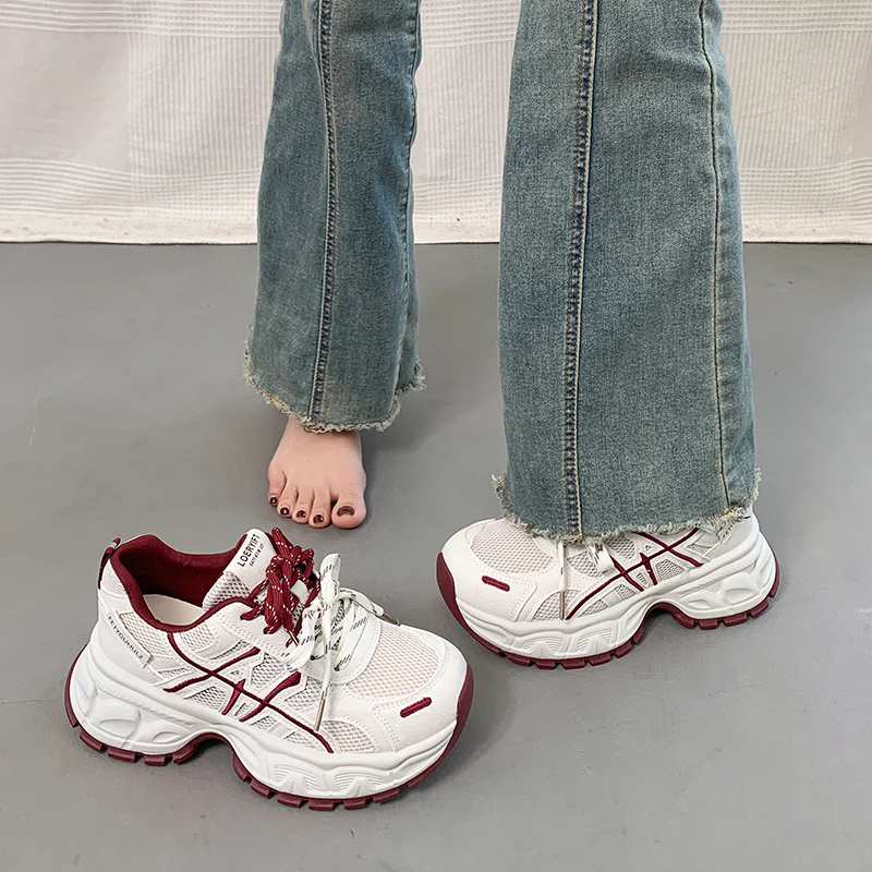 Damen Sportliche Chunky Sneakers mit atmungsaktivem Mesh-Obermaterial und rutschfestem Profil Heidi Mode - Image 3