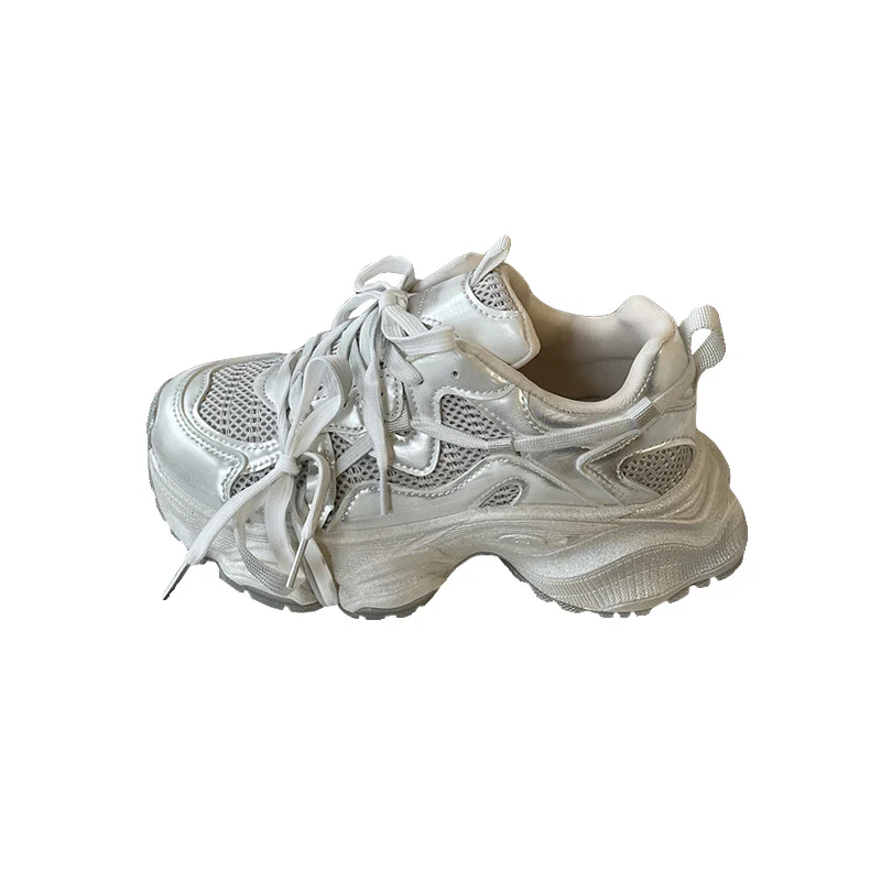Damen Sportliche Chunky Sneakers mit atmungsaktivem Mesh und reflektierenden Akzenten Heidi Mode - Image 5