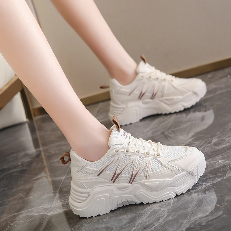 Damen Sportliche Chunky Sneakers mit atmungsaktiver Mesh-Oberfläche Heidi Mode