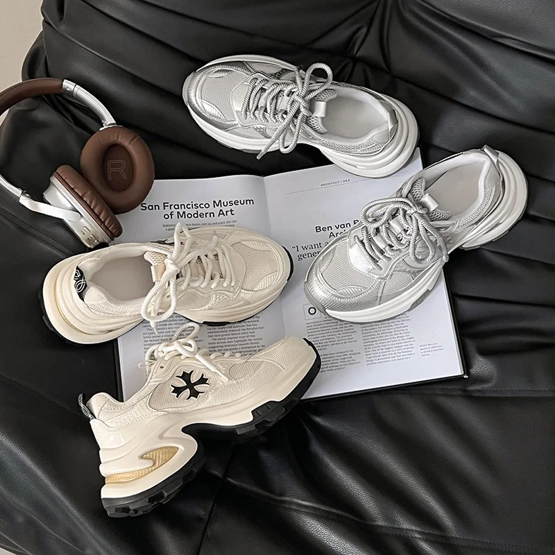 Damen Sportliche Chunky Sneakers mit atmungsaktiver Mesh-Oberfläche Heidi Mode - Image 4