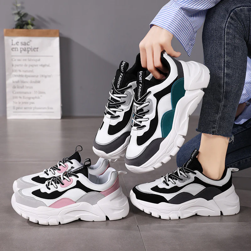 Damen Sportliche Chunky Sneakers mit atmungsaktiver Mesh-Oberfläche und dämpfender Sohle Heidi Mode - Image 2