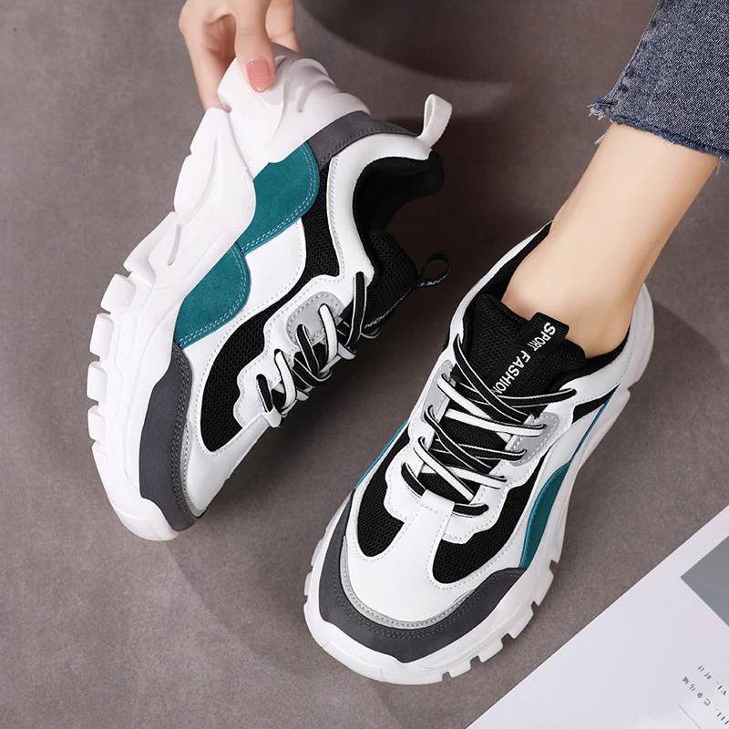 Damen Sportliche Chunky Sneakers mit atmungsaktiver Mesh-Oberfläche und dämpfender Sohle Heidi Mode - Image 3