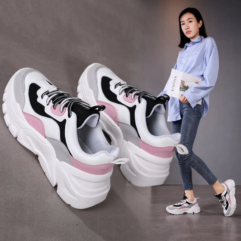 Damen Sportliche Chunky Sneakers mit atmungsaktiver Mesh-Oberfläche und dämpfender Sohle Heidi Mode - Image 4