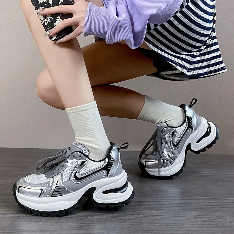Damen Sportliche Chunky Sneakers mit atmungsaktiver Mesh-Oberfläche und ergonomischer Dämpfung Heidi Mode - Image 2