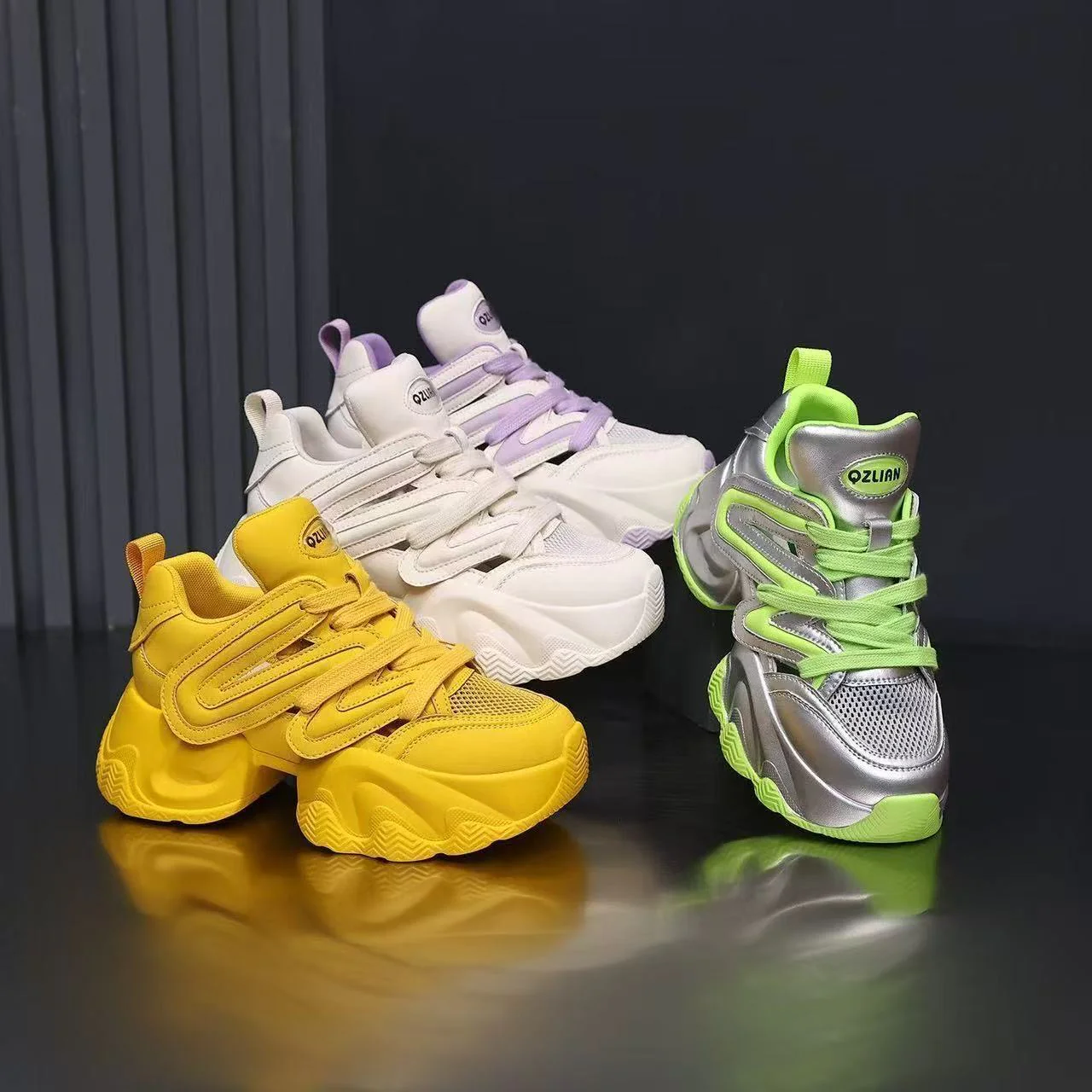 Damen Sportliche Chunky Sneakers mit atmungsaktiver Mesh-Oberfläche und innovativem Dämpfungssystem Heidi Mode - Image 4