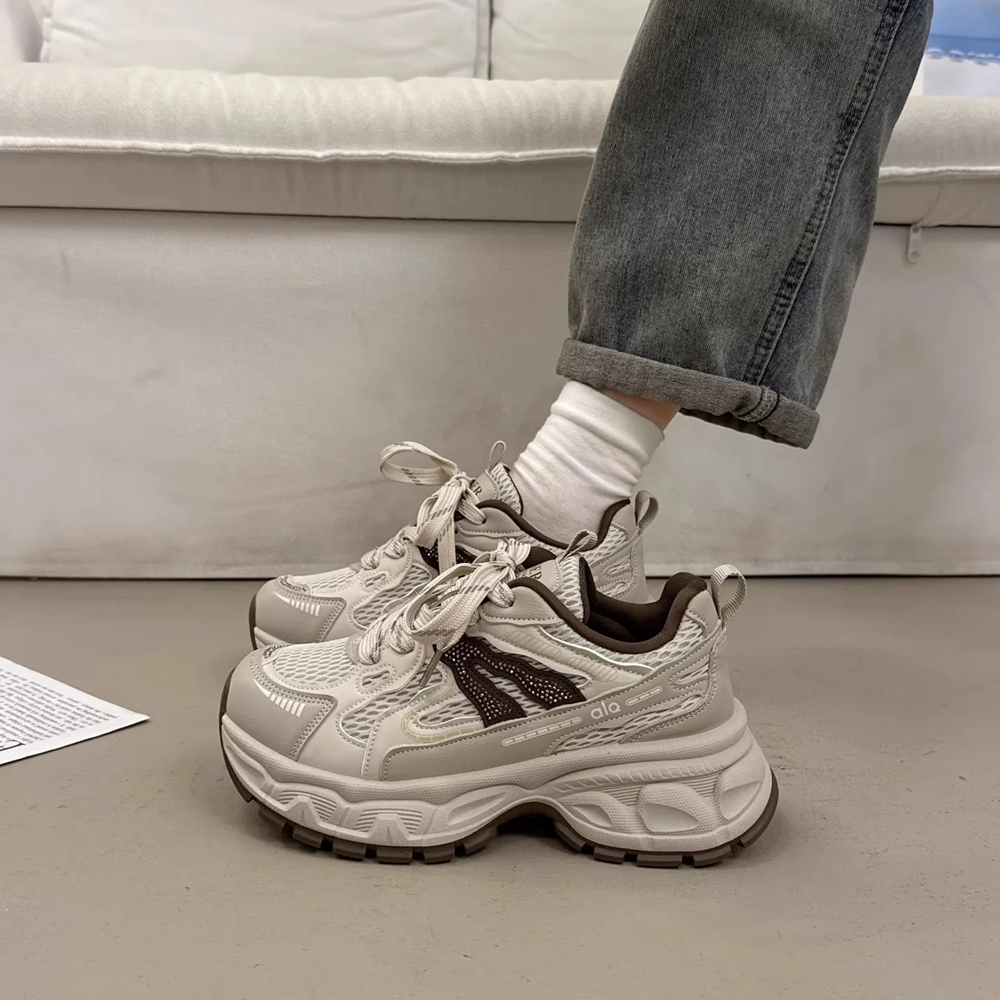 Damen Sportliche Chunky Sneakers mit atmungsaktiver Mesh-Oberfläche und komfortabler Dämpfung Heidi Mode - Image 4
