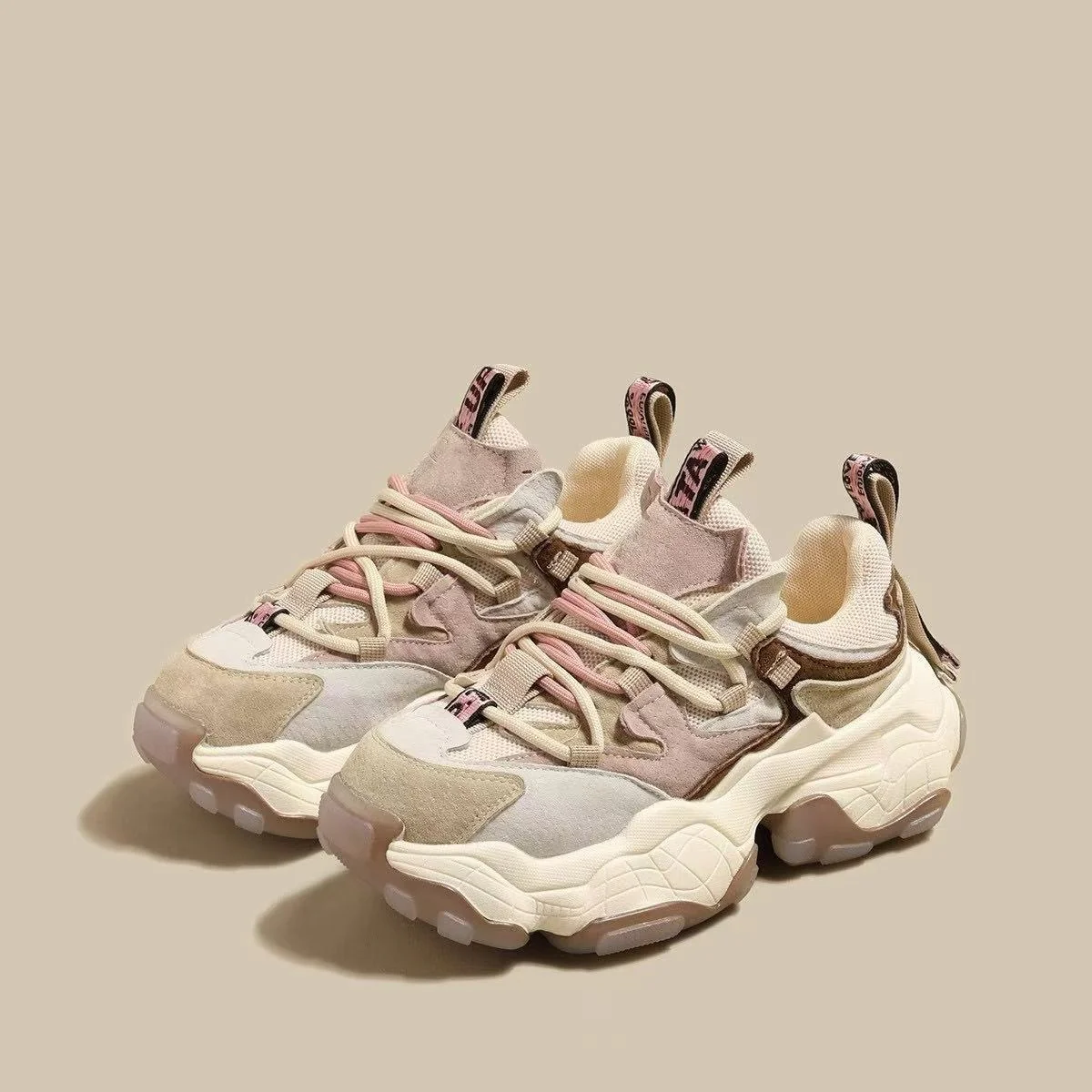 Damen Sportliche Chunky Sneakers mit atmungsaktiver Mesh-Oberfläche und robustem Sohlenprofil Heidi Mode