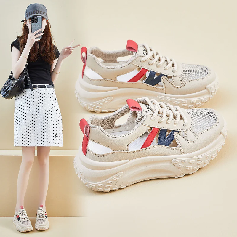 Damen Sportliche Chunky Sneakers mit atmungsaktiver Mesh-Oberfläche und rutschfester Sohle Heidi Mode - Image 3