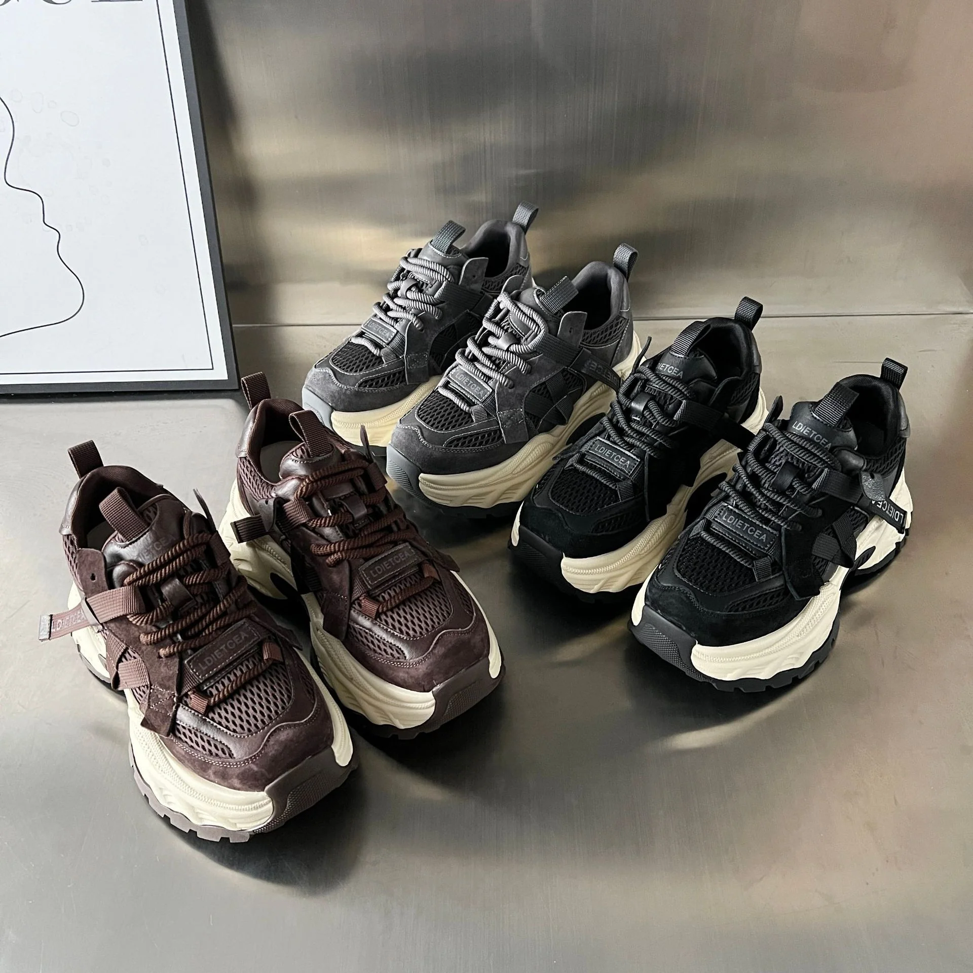 Damen Sportliche Chunky Sneakers mit atmungsaktiver Mesh-Oberfläche und stabiler Sohle Heidi Mode - Image 4