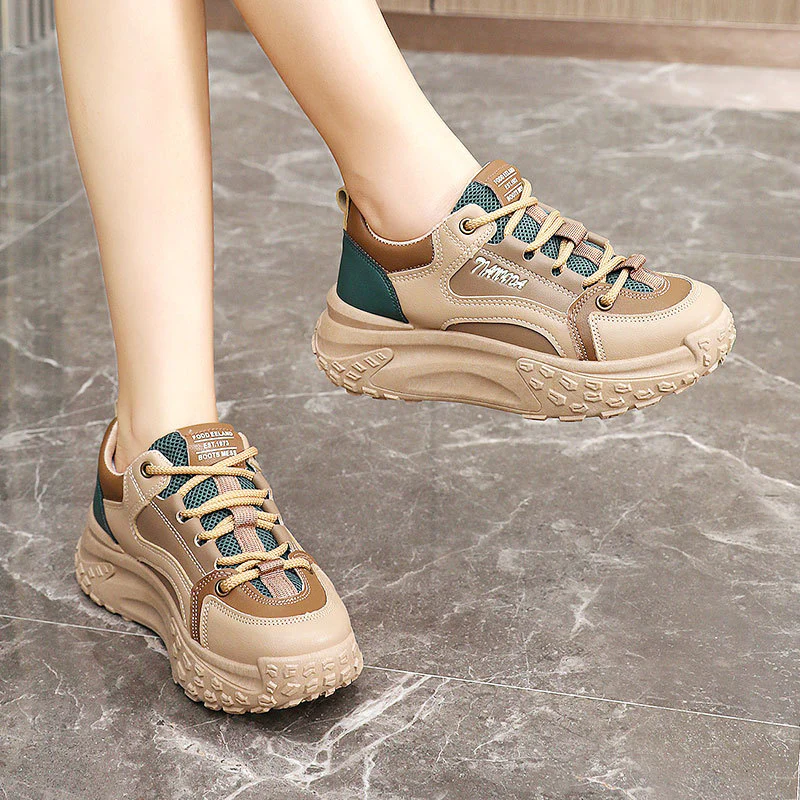 Damen Sportliche Chunky Sneakers mit atmungsaktiver Struktur Heidi Mode