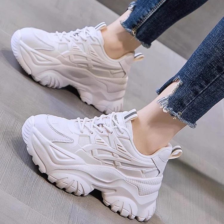 Damen Sportliche Chunky Sneakers mit dämpfender Sohle und atmungsaktiver Obermaterialstruktur Heidi Mode