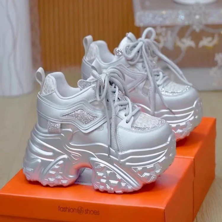 Damen Sportliche Chunky Sneakers mit funkelnden Akzenten Heidi Mode - Image 2