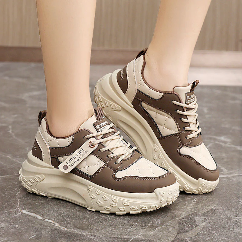 Damen Sportliche Chunky Sneakers mit gepolsterter Laufsohle Heidi Mode - Image 4