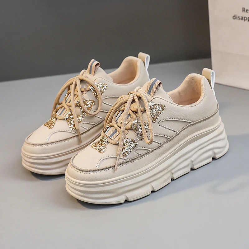 Damen Sportliche Chunky Sneakers mit Glitzer-Applikationen Heidi Mode - Image 6