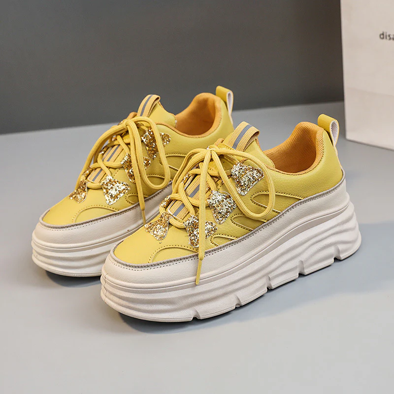 Damen Sportliche Chunky Sneakers mit Glitzer-Applikationen Heidi Mode - Image 7