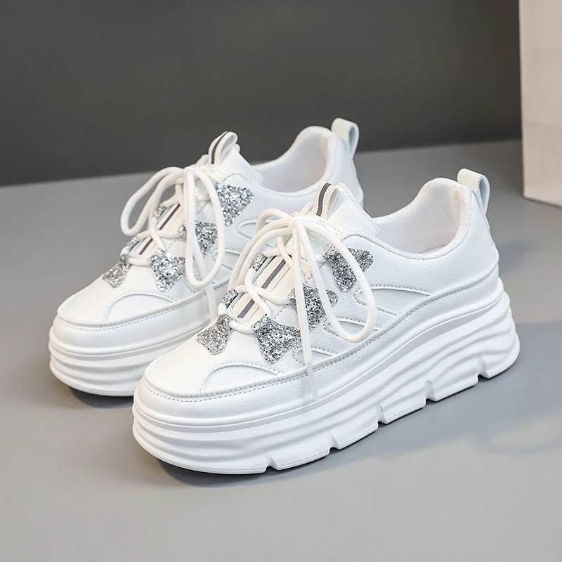 Damen Sportliche Chunky Sneakers mit Glitzer-Applikationen Heidi Mode - Image 8