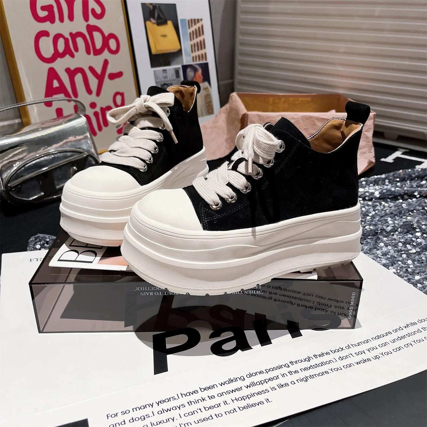 Damen Sportliche Chunky Sneakers mit hohem Plateau und atmungsaktiver Oberflächenstruktur Heidi Mode - Image 6