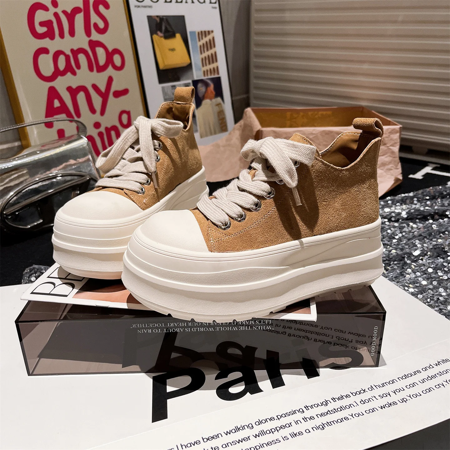 Damen Sportliche Chunky Sneakers mit hohem Plateau und atmungsaktiver Oberflächenstruktur Heidi Mode - Image 7