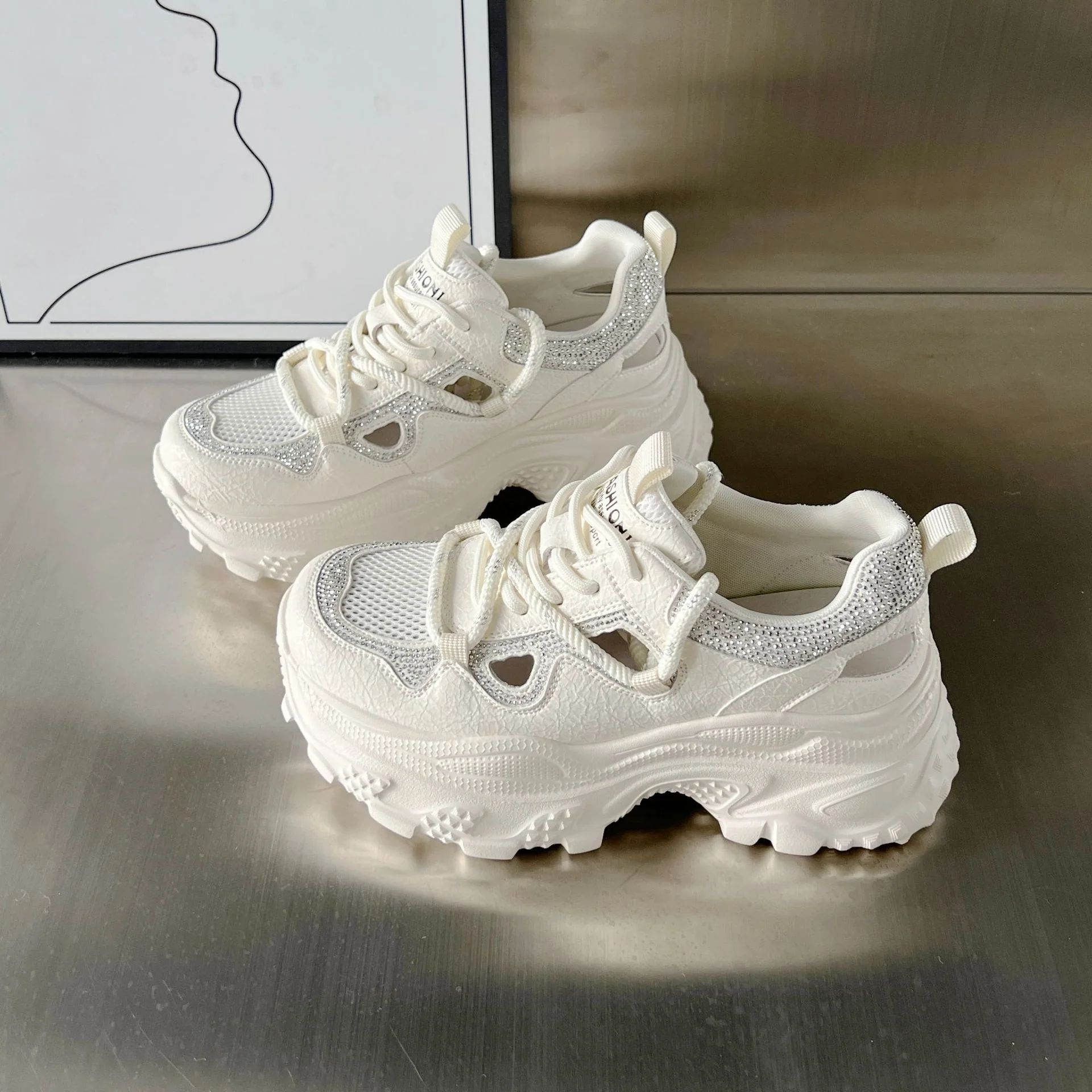 Damen Sportliche Chunky Sneakers mit modischem Netzdesign und rutschfester Sohle Heidi Mode - Image 6