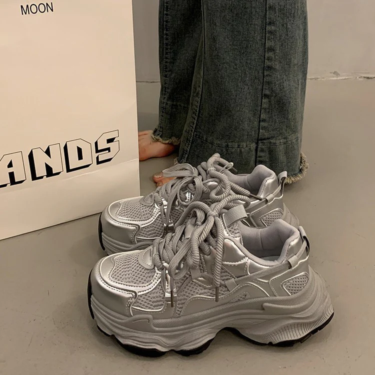 Damen Sportliche Chunky Sneakers mit rutschfester Sohle und atmungsaktivem Obermaterial Heidi Mode - Image 3