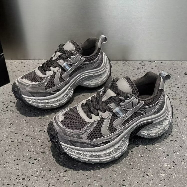 Damen Sportliche Chunky Sneakers mit rutschfester Sohle und atmungsaktiver Mesh-Konstruktion Heidi Mode